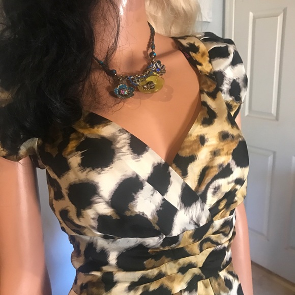 Betsey Johnson Leopard Print Silk Dress 
